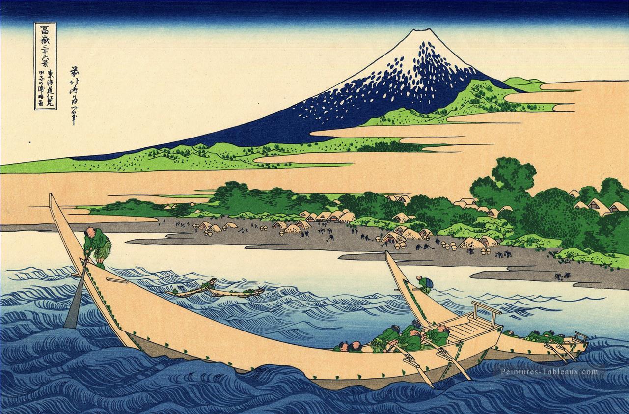 rivage de Tago Bay Ejiri à Tokaido Katsushika Hokusai ukiyoe Peintures à l'huile